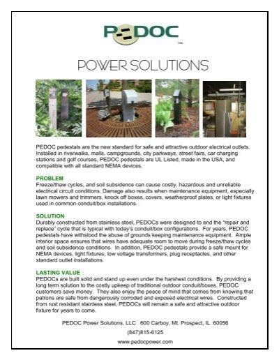 pedoc power solutions catalog